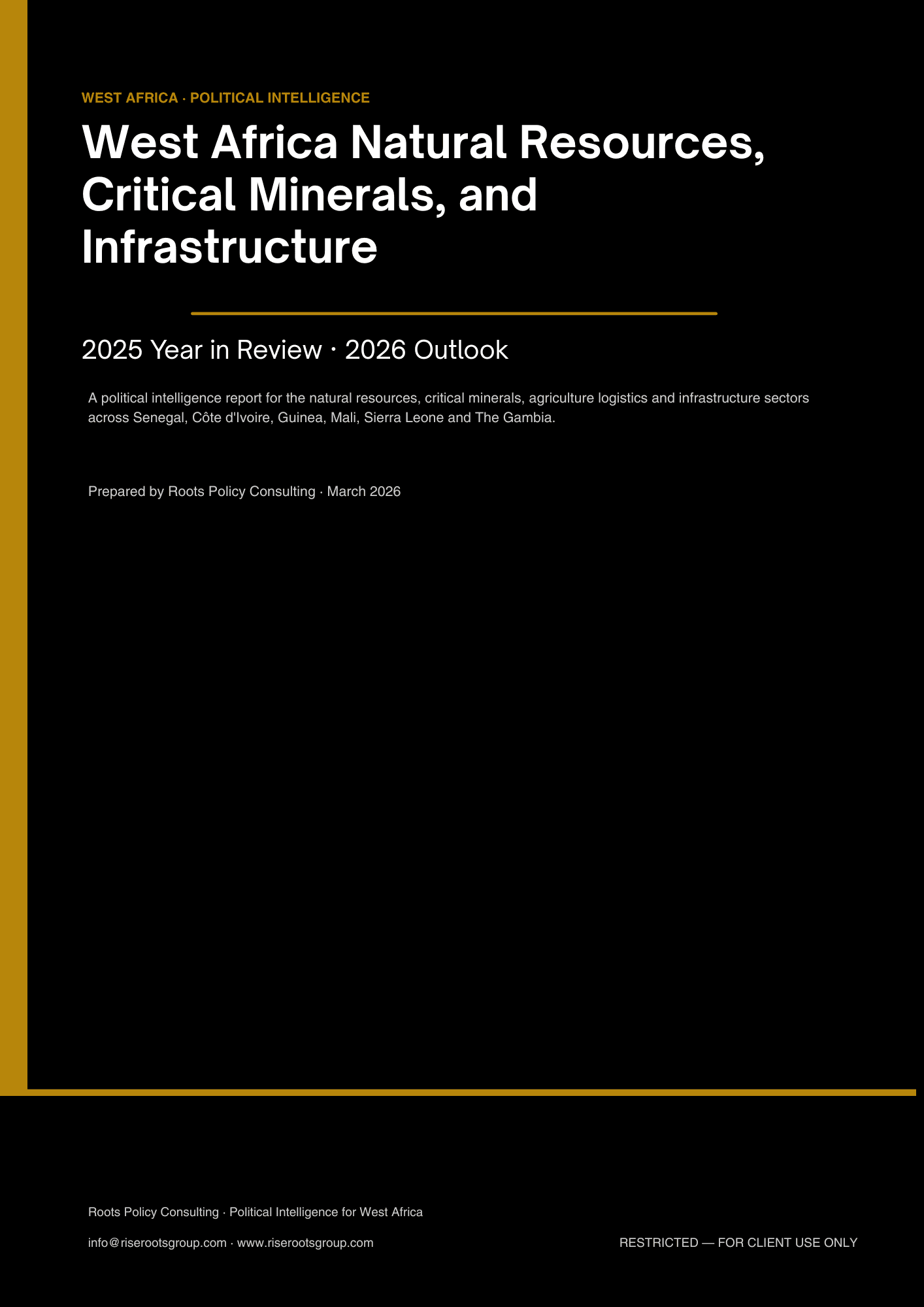 West Africa Natural Resources, Critical Minerals, and Infrastructure - 2025 Review /2026 Outlook